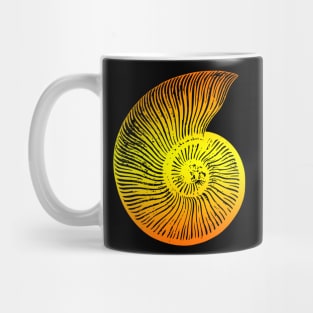 Ammonite Yellow Orange Fossil Design Mug